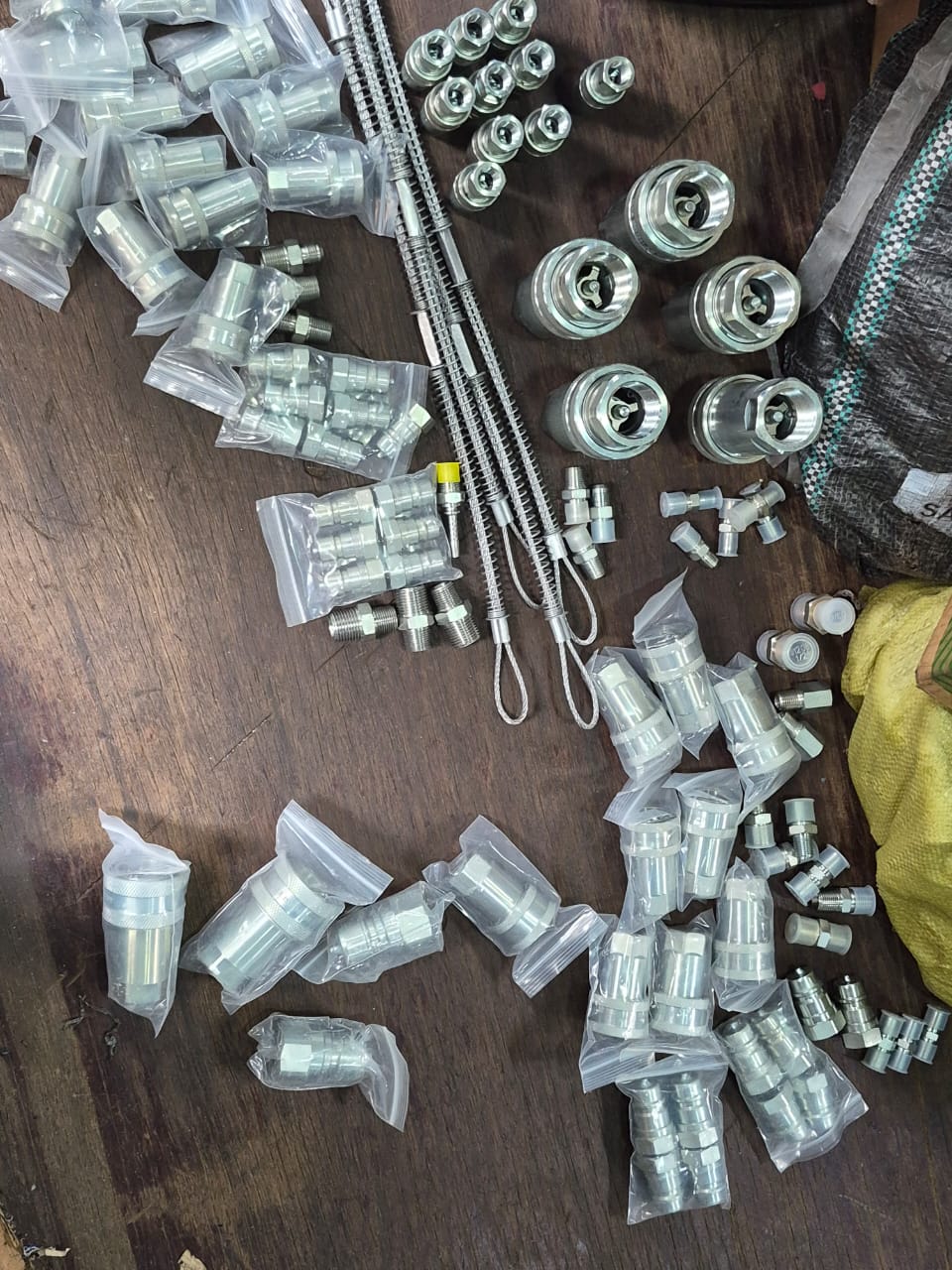A supply of fittings prepared for a job