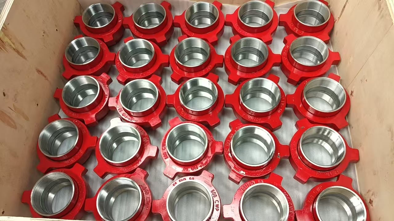 A crate of hose ferrules ready for assembly