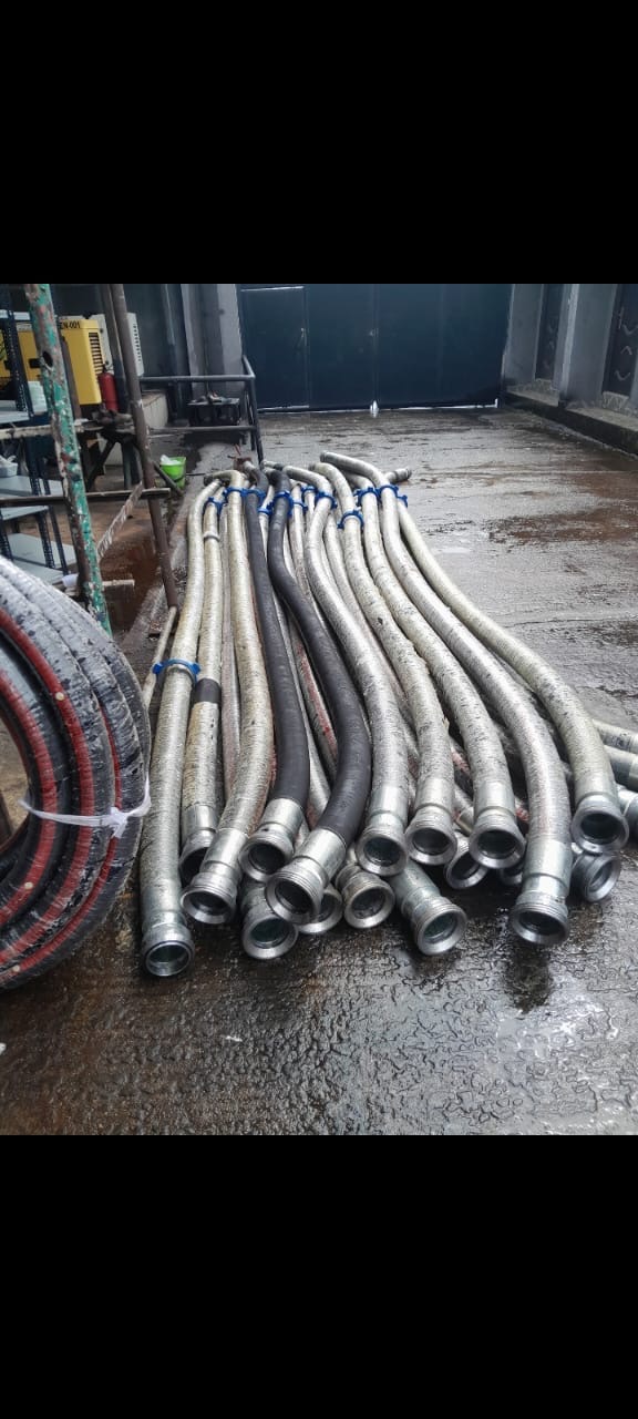 A hydraulic hose ready for assembly